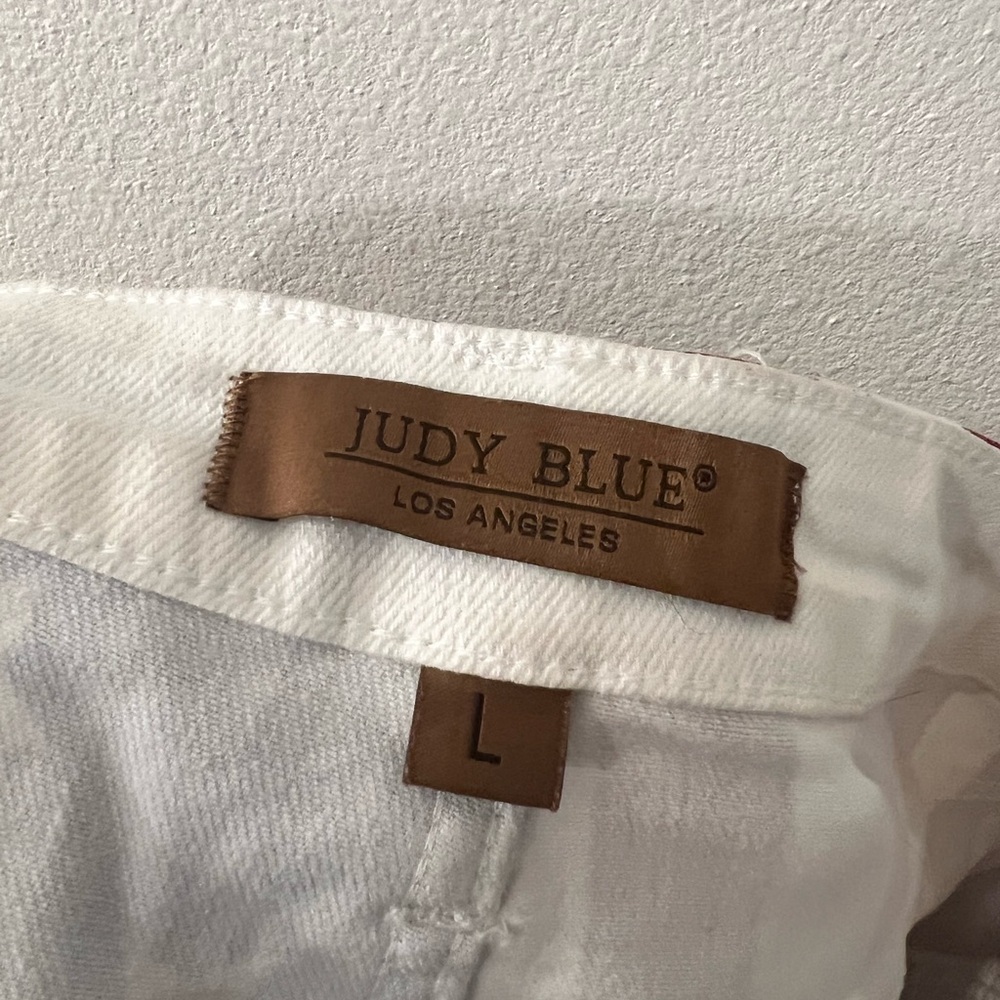 Judy Blue Women's American Flag Denim Shorts - Red & Blue - Picture 4 of 4